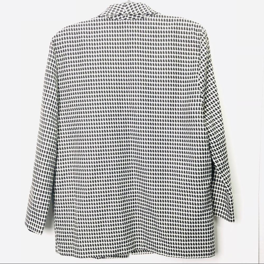 Vintage Black and White Houndstooth Blazer Sz Med - Picture 5 of 8